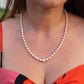 MIKIMOTO 14k Yellow Gold Pearl Necklace. Graduated Pearls Long Necklace.