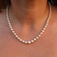 MIKIMOTO 14k Yellow Gold Pearl Necklace. Graduated Pearls Long Necklace.