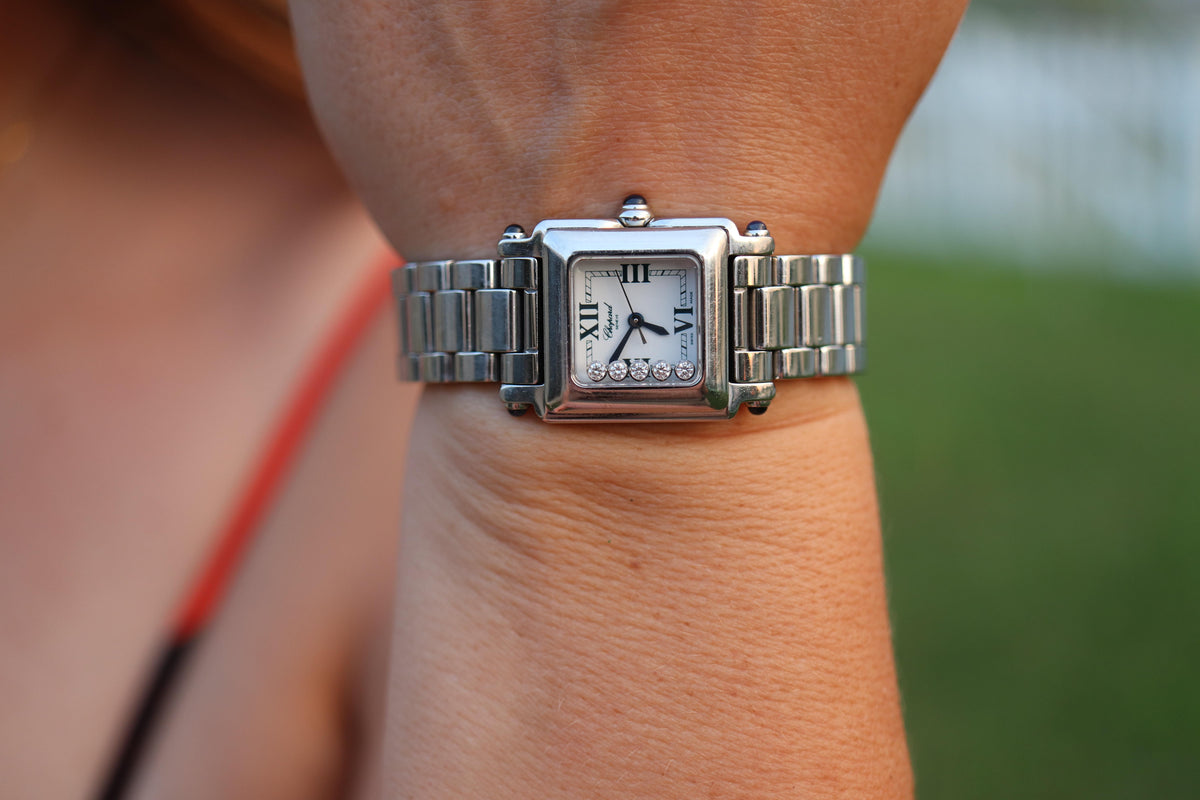 Chopard Happy Sport Square Diamond Watch. Chopard LUC 27/8893-23 Ladies