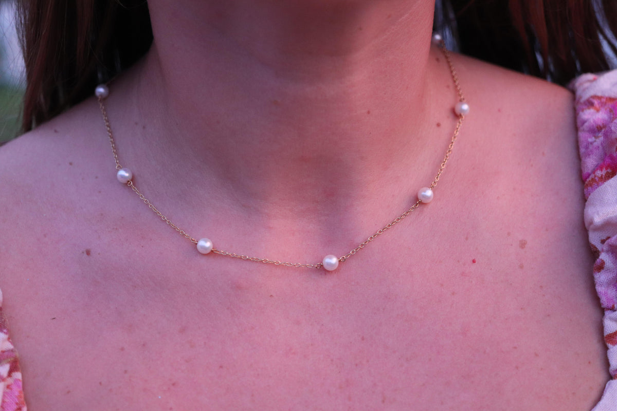 Vintage Tiffany Co Pearl Necklace. 18k YG Tiffany Pearls by the Yard Necklace.