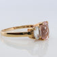14k Morganite and Aquamarine Ring. Morganite Aqua trio Ring. 14k OTC Ring.