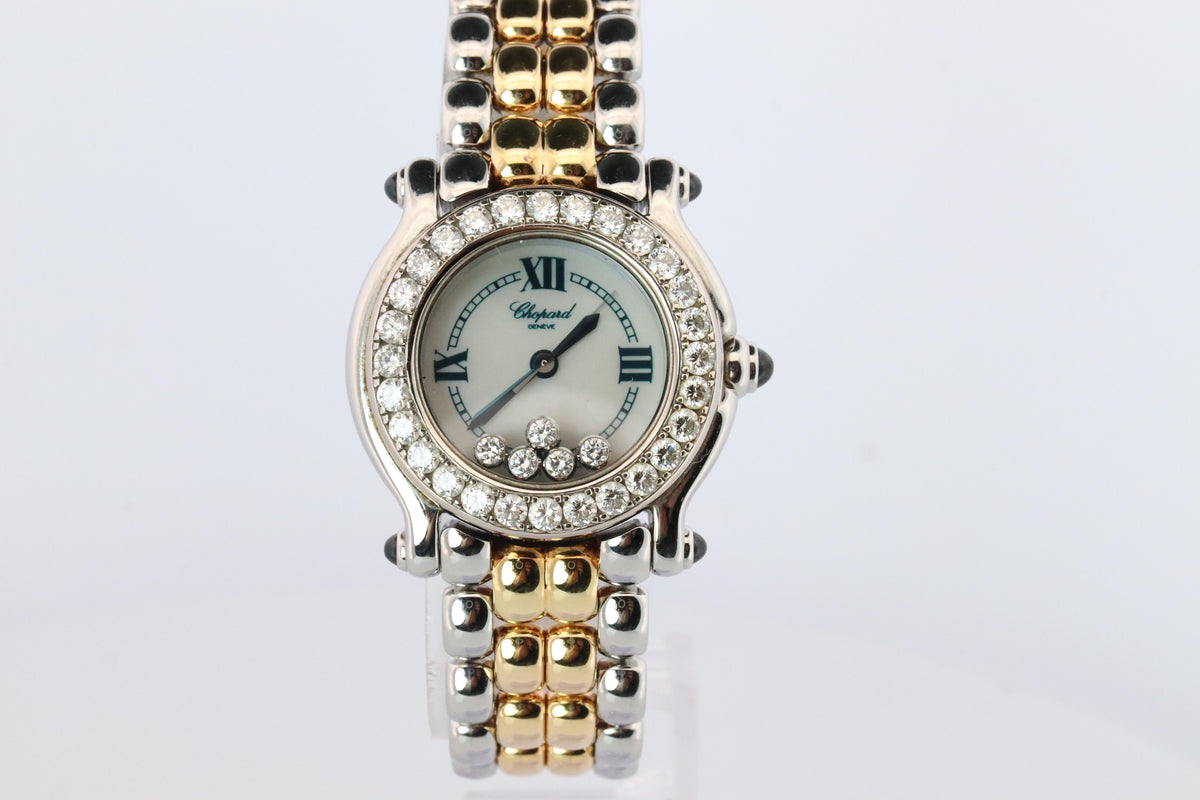 Chopard Happy Sport Sapphire Diamond Watch. 18k Chopard LUC 27/8930-23/11 Ladies
