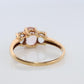 14k Morganite and Aquamarine Ring. Morganite Aqua trio Ring. 14k OTC Ring.