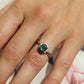 Black Opal Diamond Ring. PT900 Platinum Opal Diamond Halo Solitaire Ring Band.