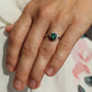 Black Opal Diamond Ring. PT900 Platinum Opal Diamond Halo Solitaire Ring Band.