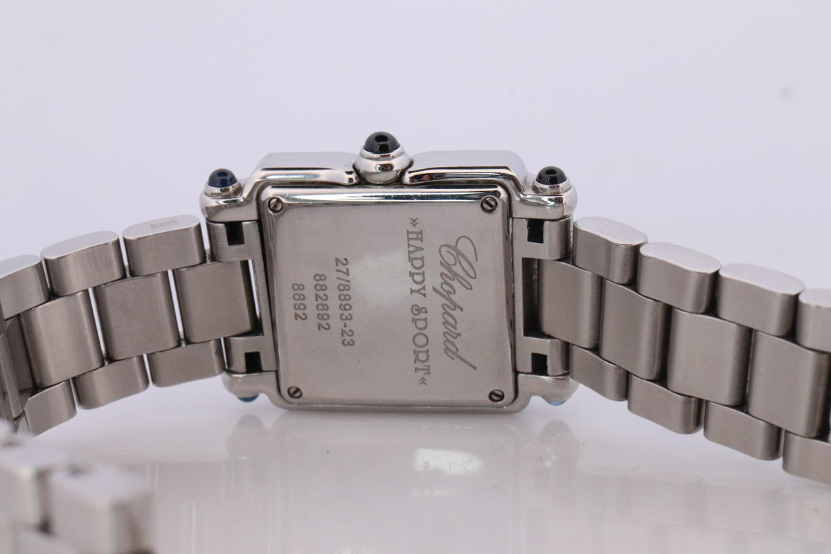 Chopard Happy Sport Square Diamond Watch. Chopard LUC 27/8893-23 Ladies