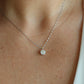 Large Diamond solitaire pendant. Platinum Pt999 Round diamond 0.9CT Necklace