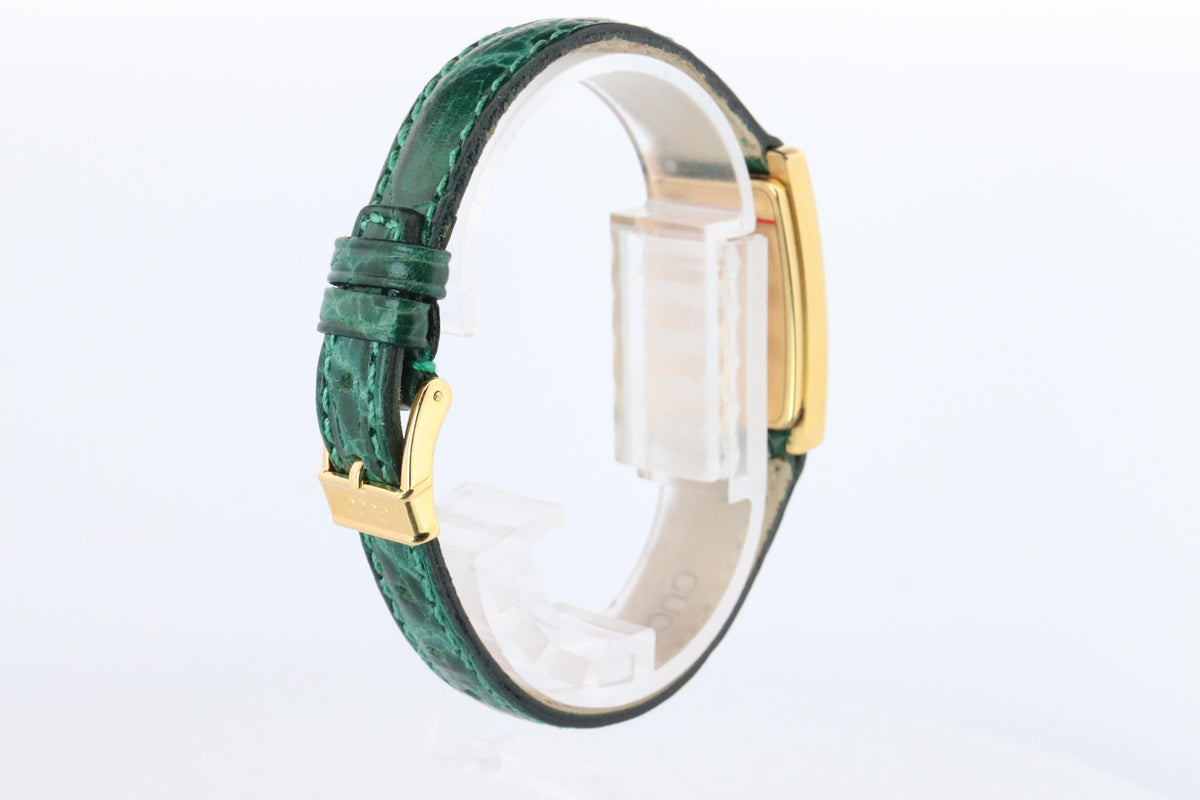 Vintage GUCCI Tank Watch Timepiece. 2600L Gucci Lane Green