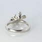 Platinum Yellow Diamond Flower ring. Pt900 Canary Diamond Dangle cluster band.