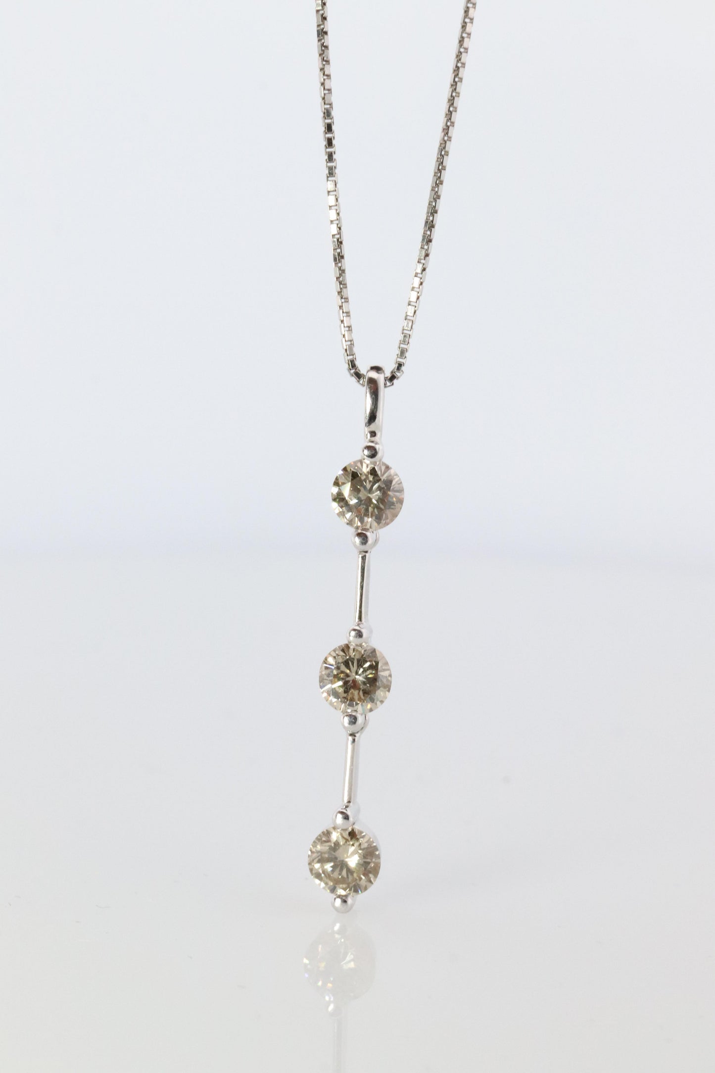 Diamond Dangle Journey pendant Platinum Pt900 diamond 1CTW Journey Necklace