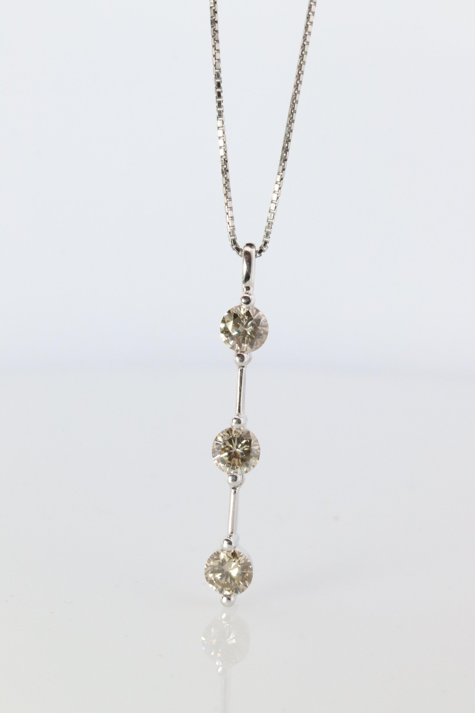 Diamond Dangle Journey pendant Platinum Pt900 diamond 1CTW Journey Necklace