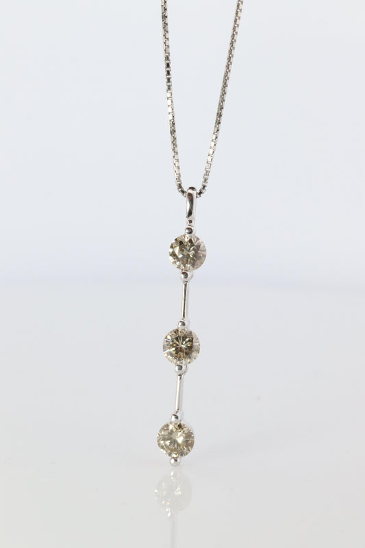 Diamond Dangle Journey pendant Platinum Pt900 diamond 1CTW Journey Necklace