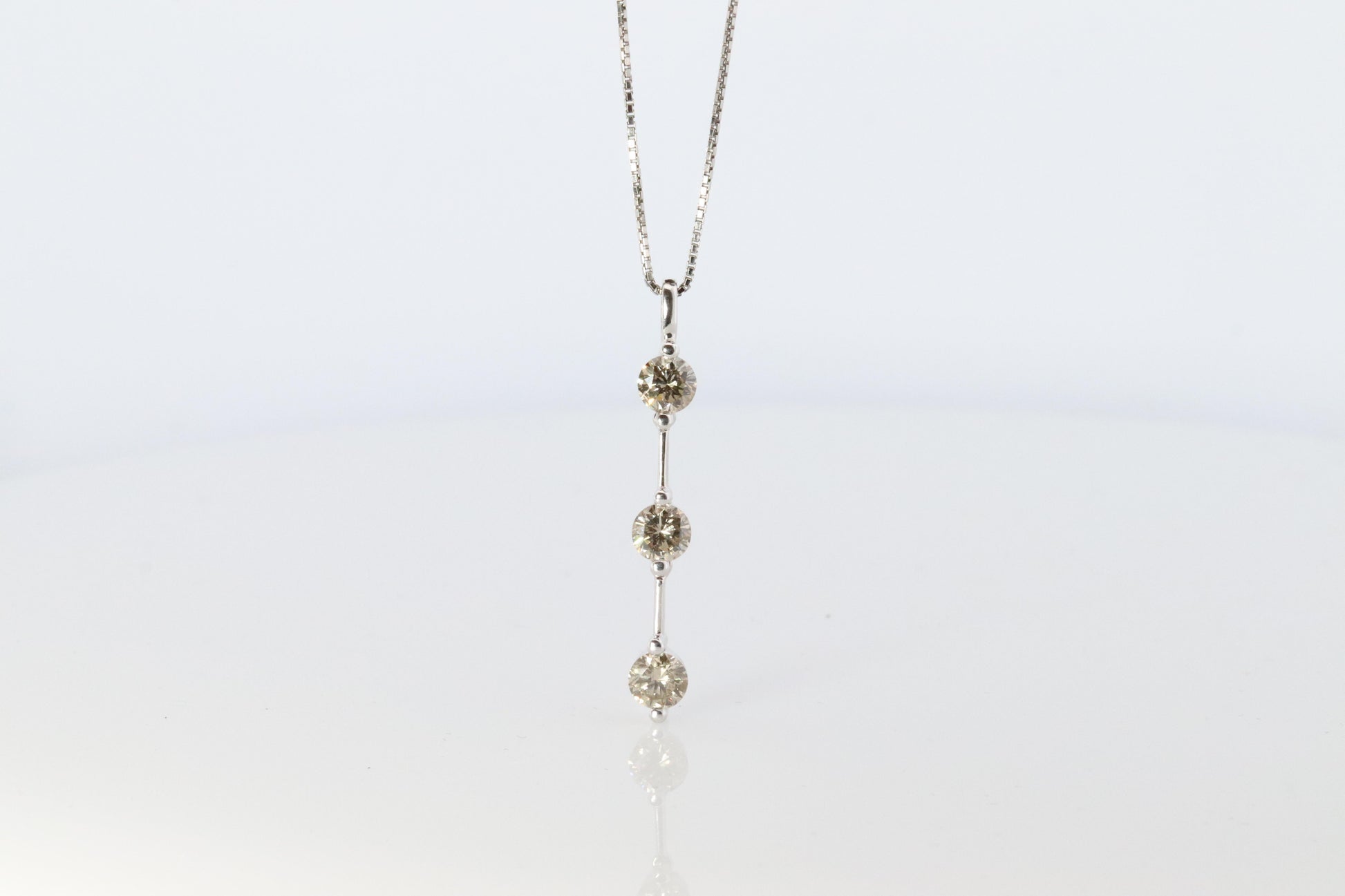 Diamond Dangle Journey pendant Platinum Pt900 diamond 1CTW Journey Necklace
