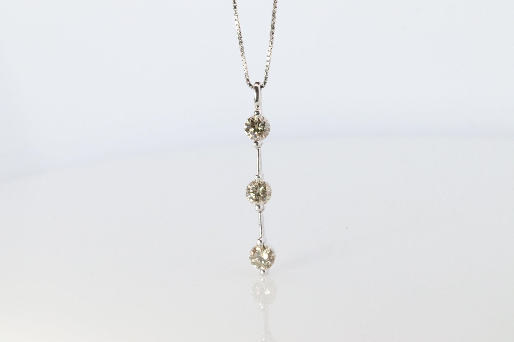 Diamond Dangle Journey pendant Platinum Pt900 diamond 1CTW Journey Necklace