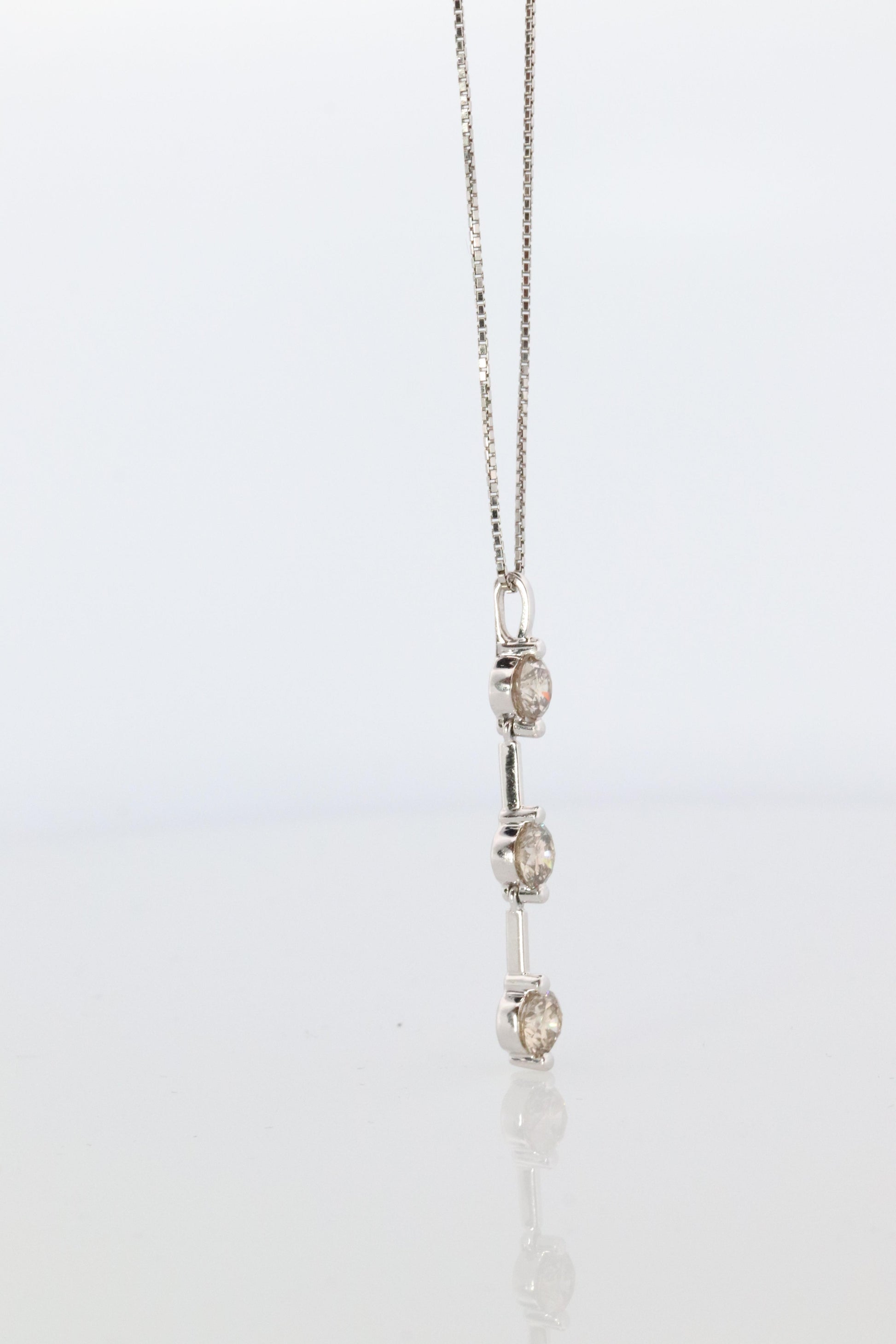 Diamond Dangle Journey pendant Platinum Pt900 diamond 1CTW Journey Necklace