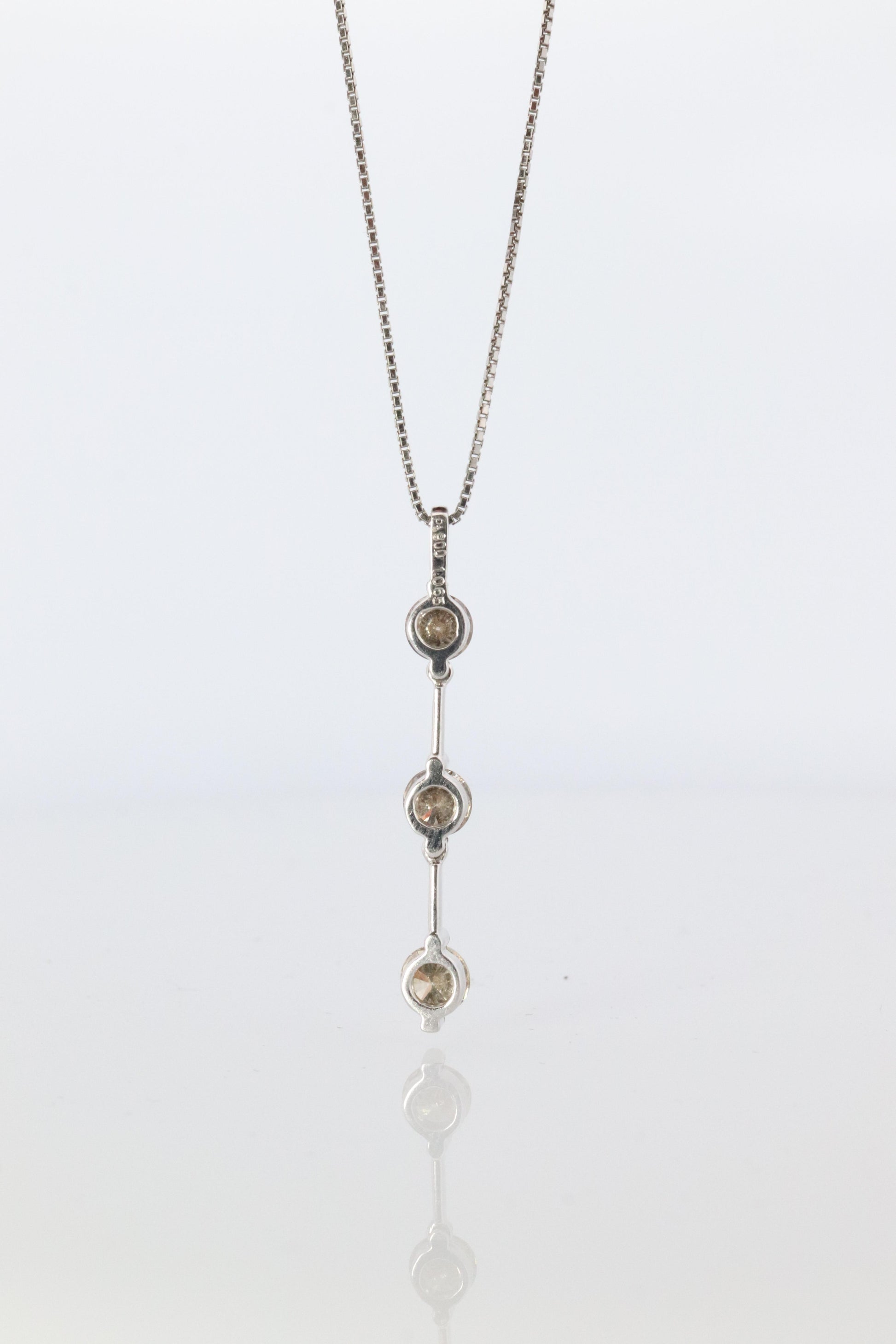 Diamond Dangle Journey pendant Platinum Pt900 diamond 1CTW Journey Necklace