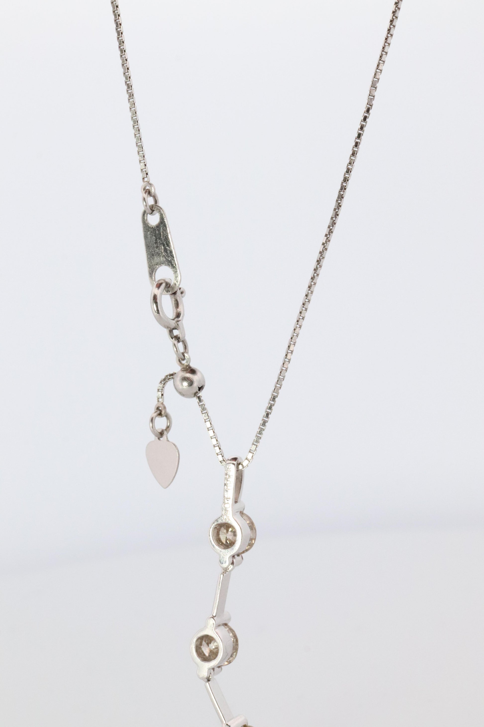 Diamond Dangle Journey pendant Platinum Pt900 diamond 1CTW Journey Necklace