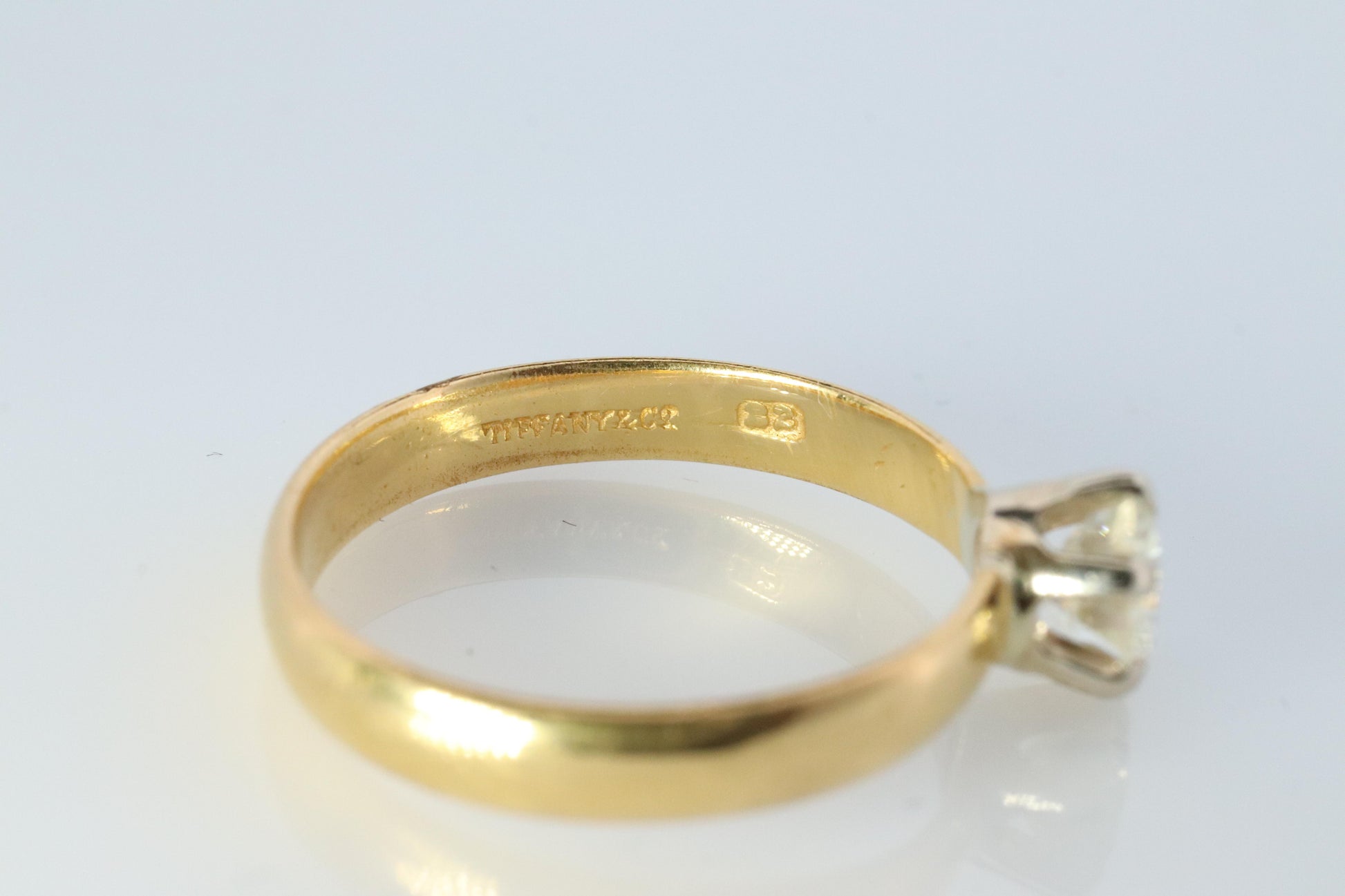 Antique 22k Tiffany and Co. Diamond solitaire. 1910s 1/2ct Diamond Tiffany Ring