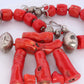Sterling Silver RAW Coral Chunky Necklace