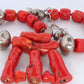 Sterling Silver RAW Coral Chunky Necklace