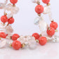 Sterling Silver Kiesha Pearls with Shell Pearls and Coral Necklace
