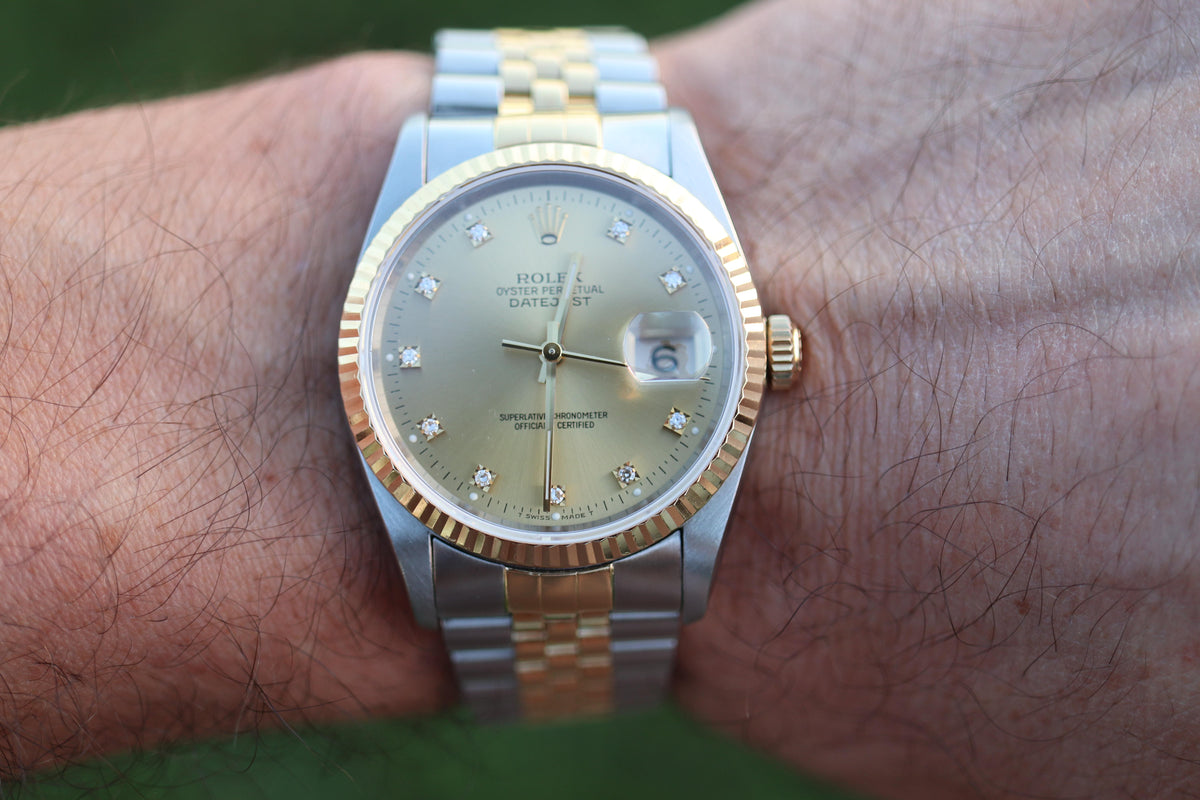 Genuine Rolex 16233G Watch. Rolex Oyster Perpetual DateJust YG Multi Tone