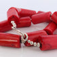 Sterling Silver RAW Coral Chunky Necklace