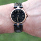 Cartier Watch. Must de Cartier BLACK Vendome Round Argent Vermeil 30mm Dial.
