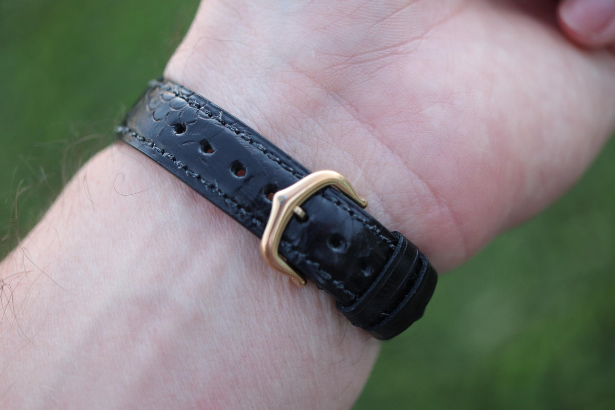 Cartier Watch. Must de Cartier BLACK Vendome Round Argent Vermeil 30mm Dial.