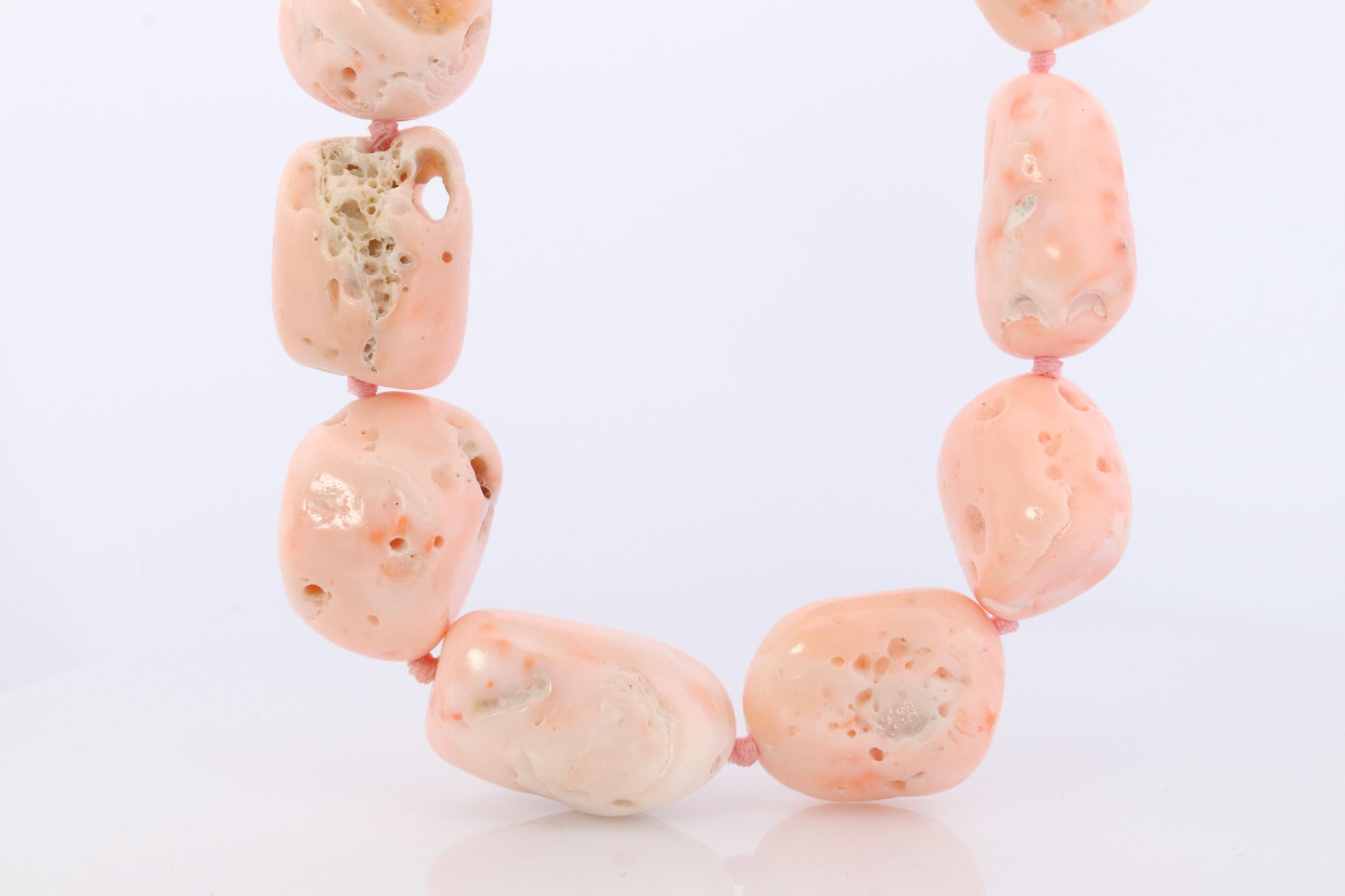 Sterling Silver RAW Bulky Coral Necklace