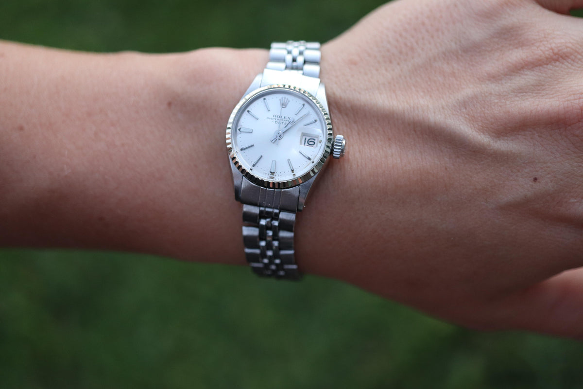 Genuine Rolex 6517 Oyster Perpetual Watch. Ladies ROLEX Automatic WG Bezel.