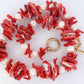 Sterling Silver RAW Coral, coral branches and Pearl Necklace