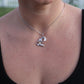 Mikimoto Pendant Sterling Silver. 18k SS Mikimoto Rabbit Pearl Pendant Necklace.