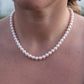 MIKIMOTO 14k White Gold Pearl Necklace. 7mm Pearls Necklace.
