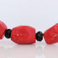 Sterling Silver RAW Coral and Onyx Bead Necklace