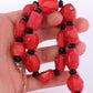 Sterling Silver RAW Coral and Onyx Bead Necklace