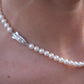MIKIMOTO 14k White Gold Pearl Necklace. 6mm Pearls Necklace.