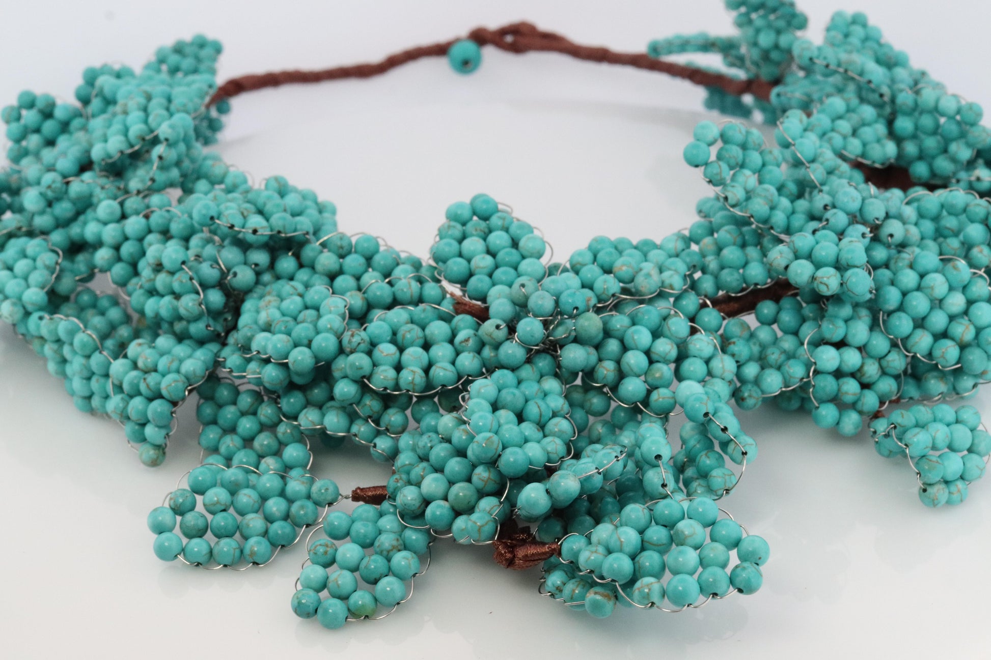 Turquoise Necklace. Collar Choker Vine Necklace.
