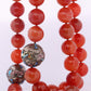 Chunky Chalcedony Necklace. Sterling Silver. Orange Translucent. Double strand.