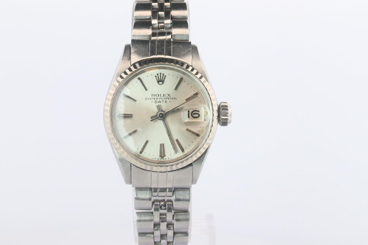 Genuine Rolex 6517 Oyster Perpetual Watch. Ladies ROLEX Automatic WG Bezel.