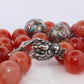 Chunky Chalcedony Necklace. Sterling Silver. Orange Translucent. Double strand.