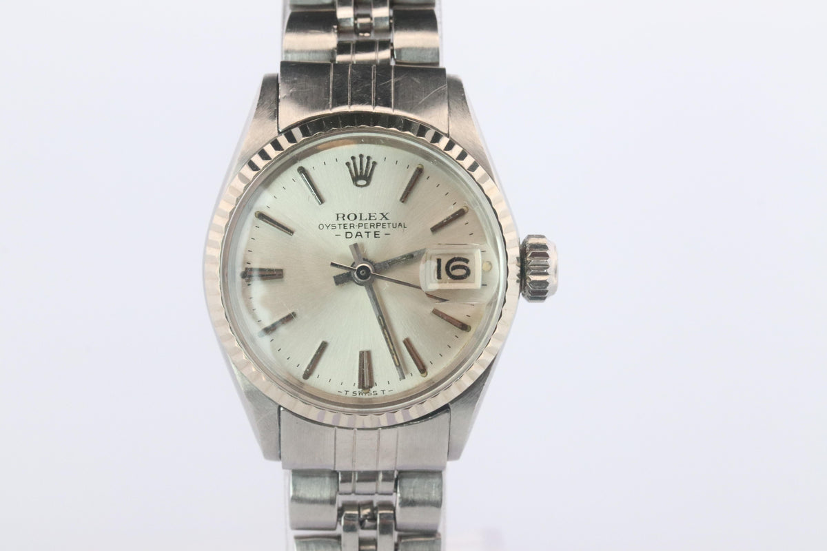 Genuine Rolex 6517 Oyster Perpetual Watch. Ladies ROLEX Automatic WG Bezel.