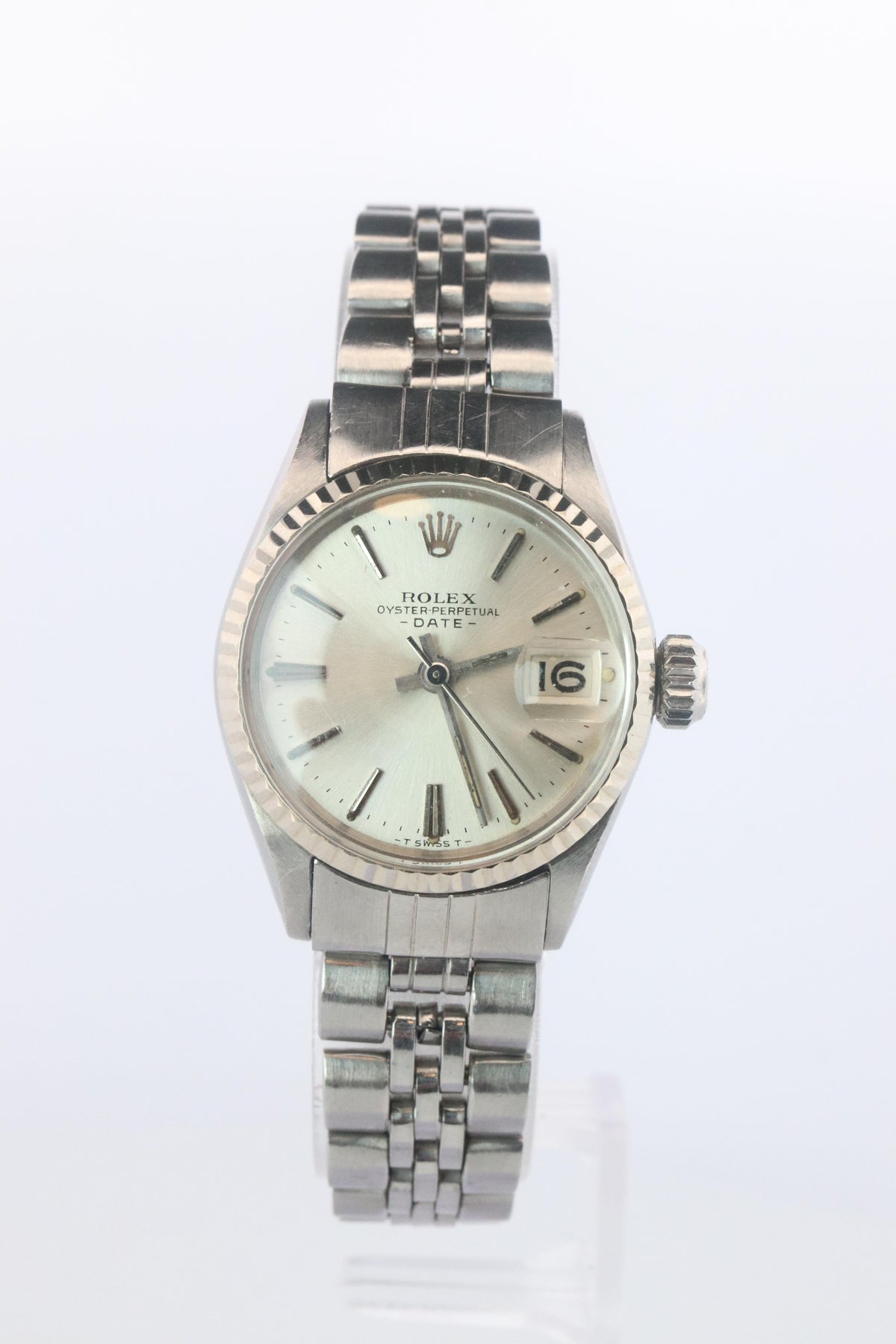 Genuine Rolex 6517 Oyster Perpetual Watch. Ladies ROLEX Automatic WG Bezel.
