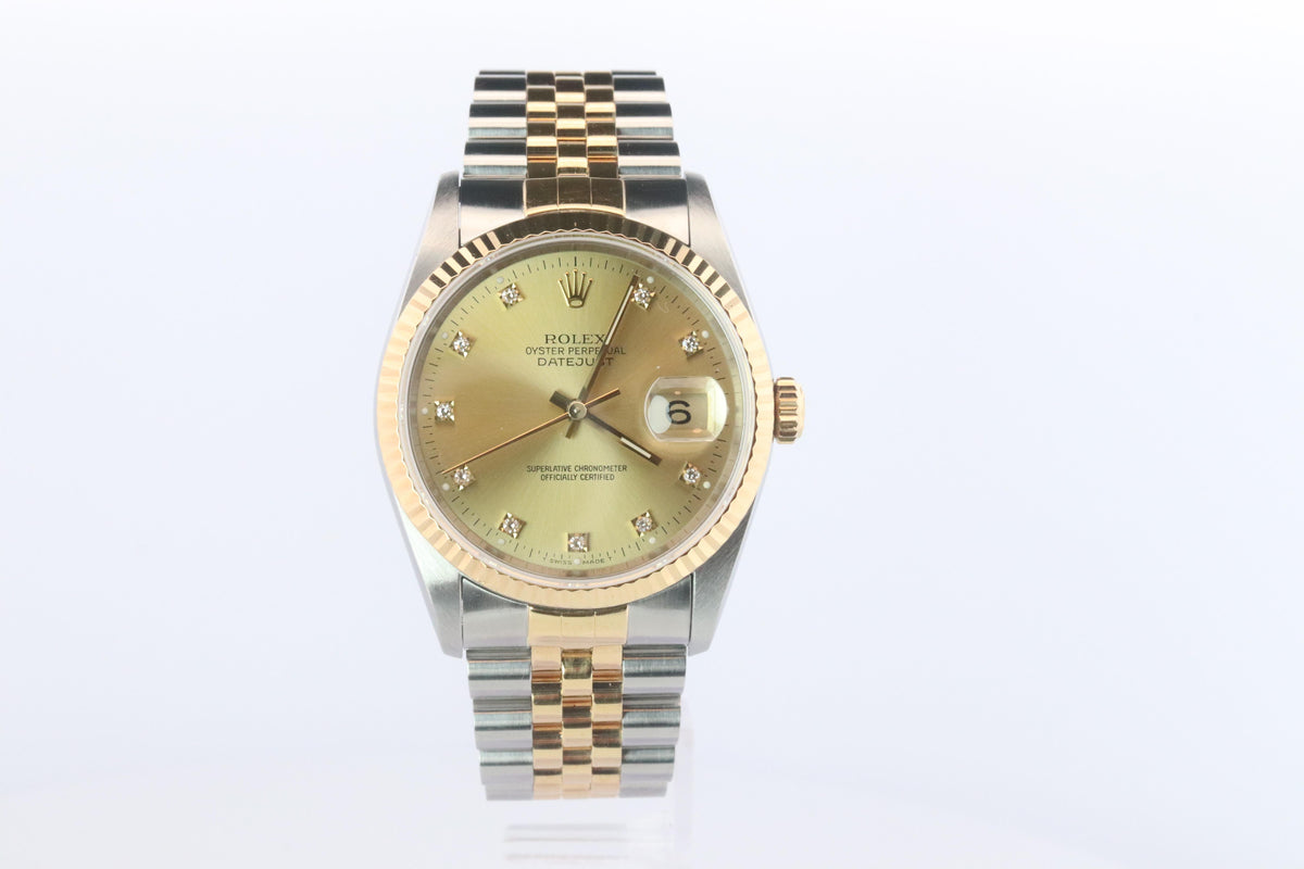 Genuine Rolex 16233G Watch. Rolex Oyster Perpetual DateJust YG Multi Tone