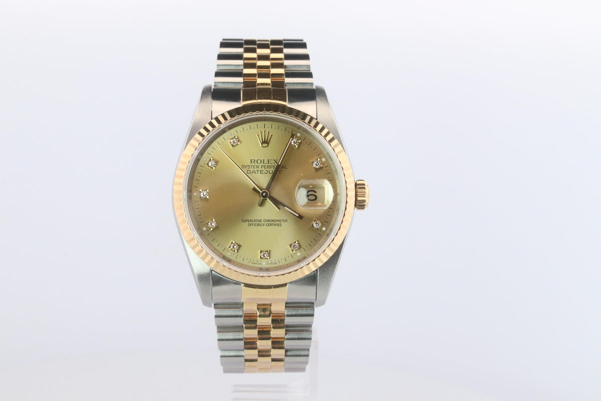 Genuine Rolex 16233G Watch. Rolex Oyster Perpetual DateJust YG Multi Tone
