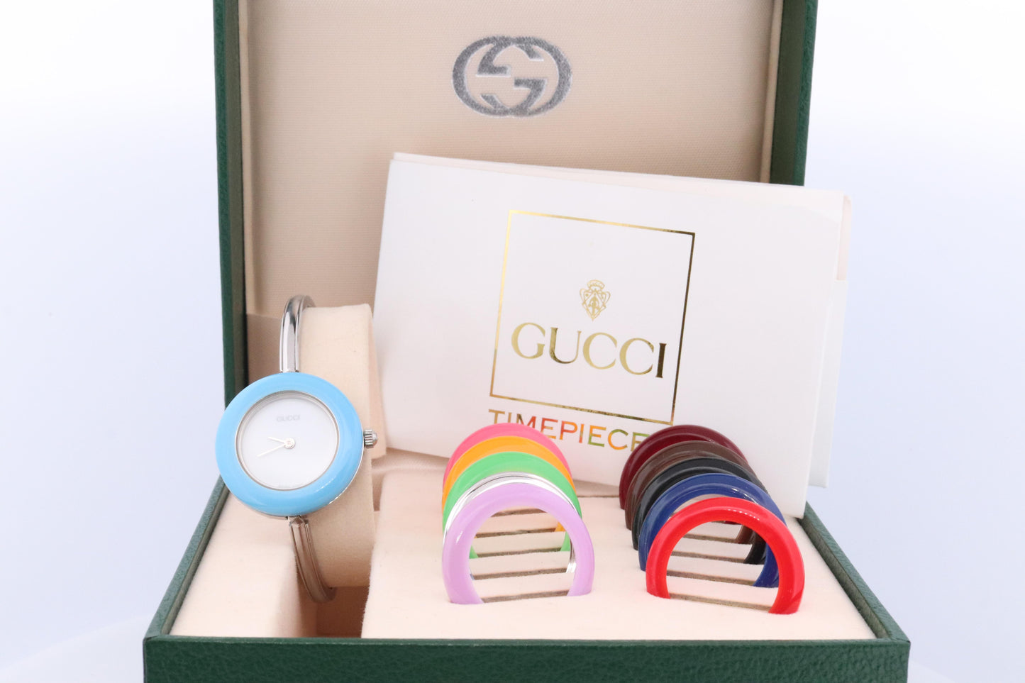 Vintage GUCCI Quartz 11/12.2L Watch Bezels Gucci Ladies Silver Bangle wristwatch