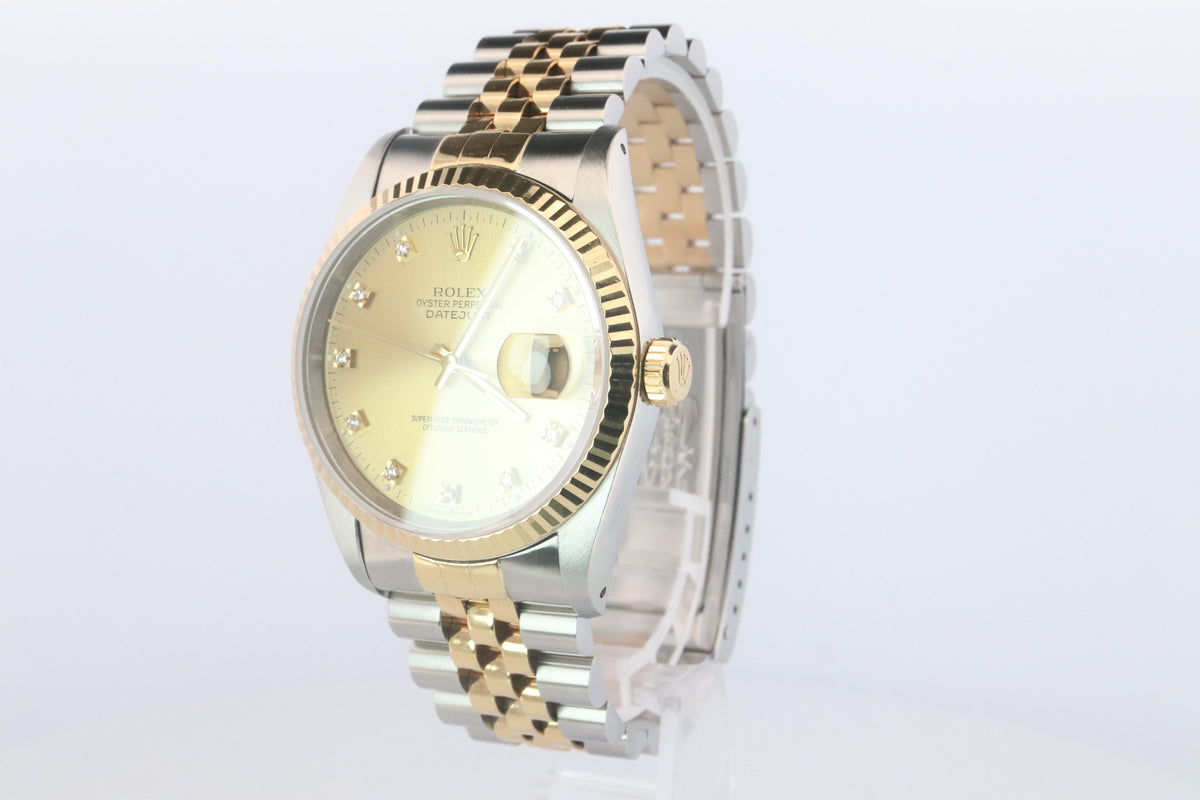 Genuine Rolex 16233G Watch. Rolex Oyster Perpetual DateJust YG Multi Tone