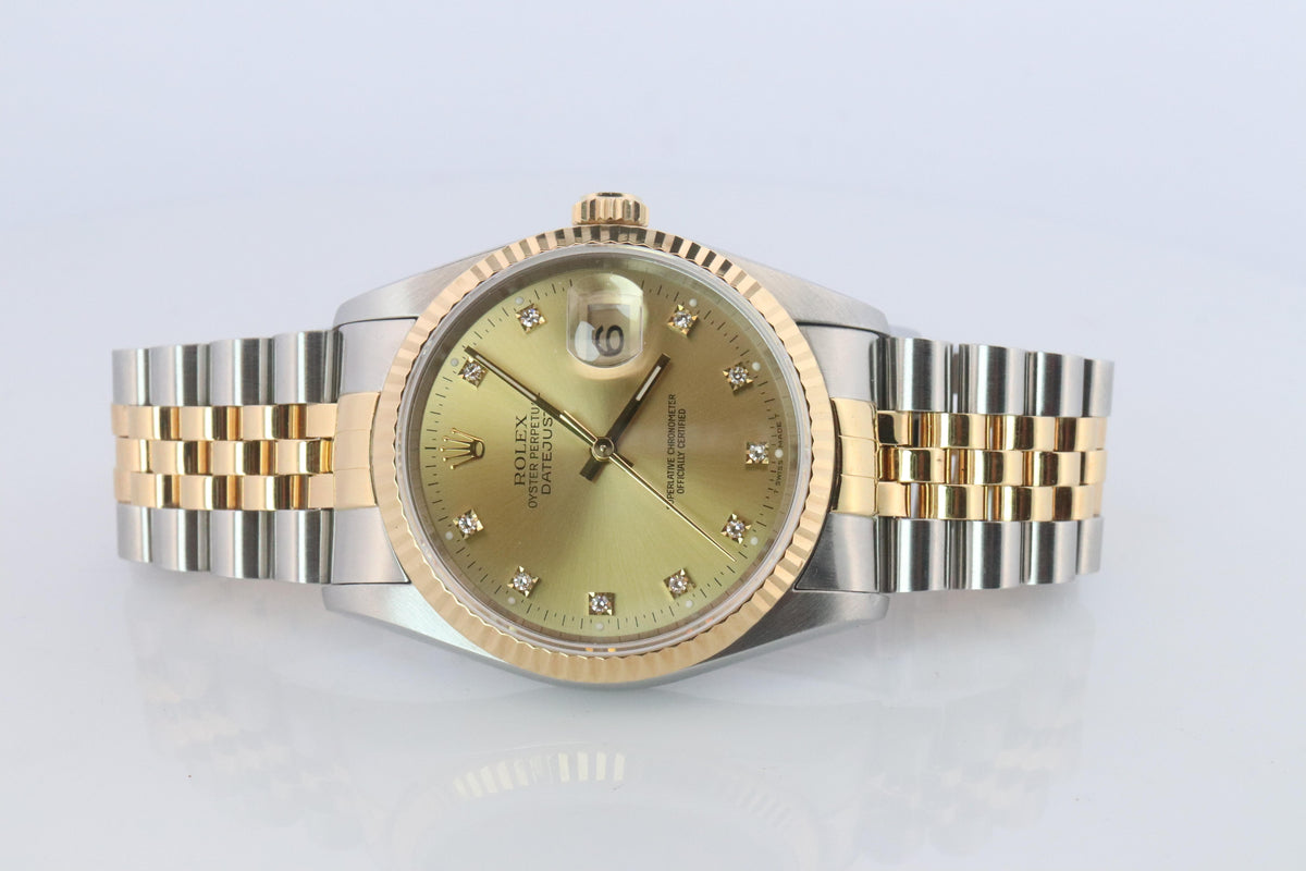 Genuine Rolex 16233G Watch. Rolex Oyster Perpetual DateJust YG Multi Tone