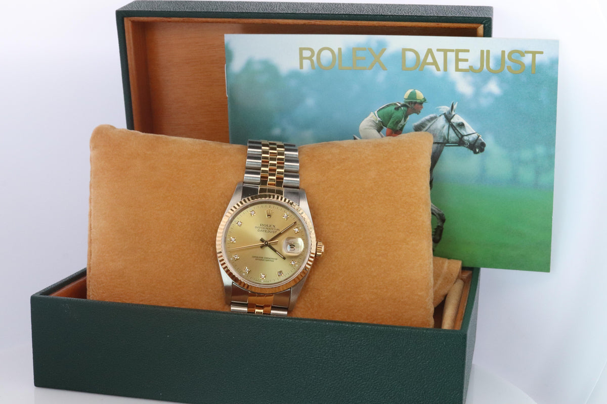 Genuine Rolex 16233G Watch. Rolex Oyster Perpetual DateJust YG Multi Tone