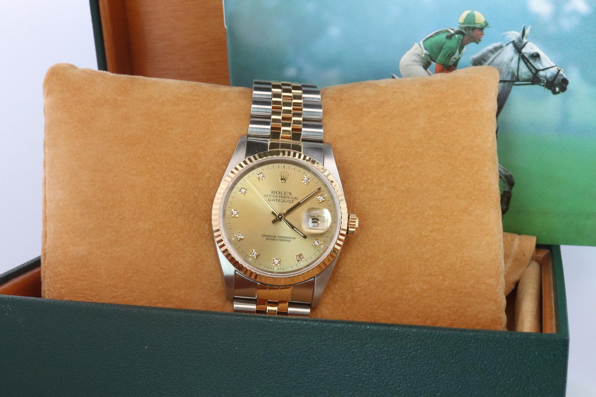 Genuine Rolex 16233G Watch. Rolex Oyster Perpetual DateJust YG Multi Tone